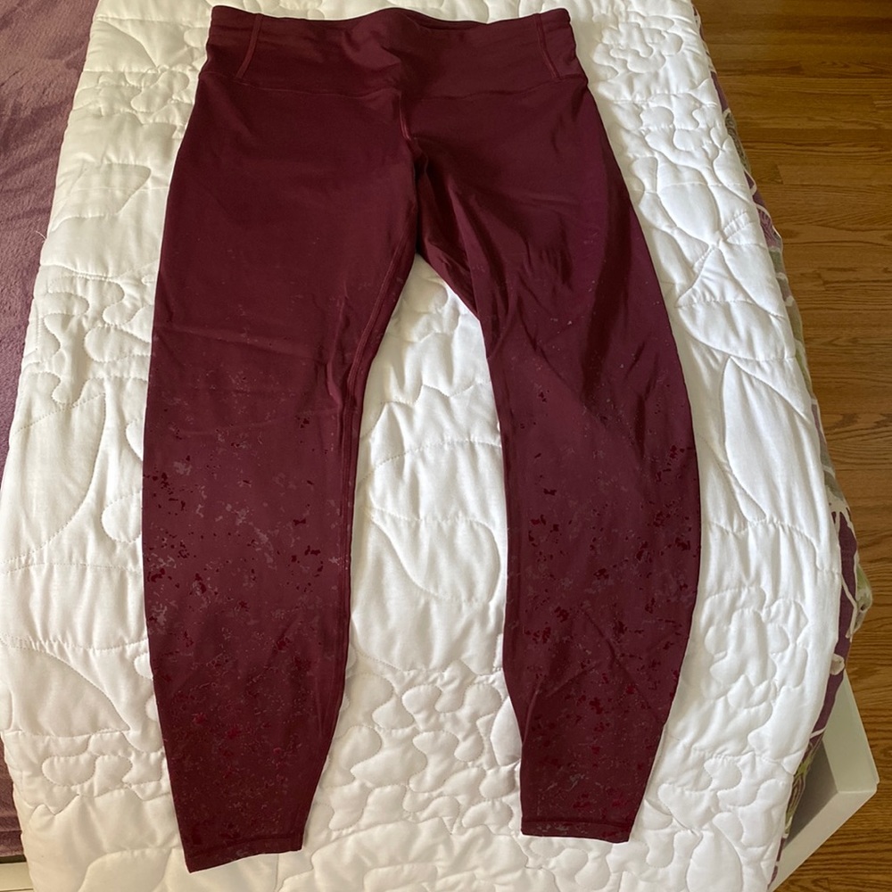 Burgundy lululemon leggings